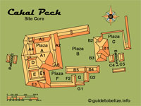 GtB
Map of Belize Maya Site Cahal Pech, also
called Place of Ticks