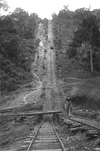 GtB Belize steppest rail tracks from the Vaca Falls Railway in Mountain Pine Ridge.