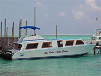 GtB San Pedro Belize Express Boat on the Tacklebox Dock.