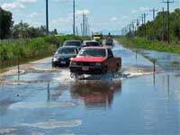 GtB Flooding on a Road at the Countryside in Belize