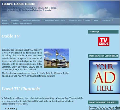 Stolen content. Belize Cable
                                  Guide is a content thief