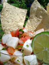 Delicious fresh Cevice in Belize